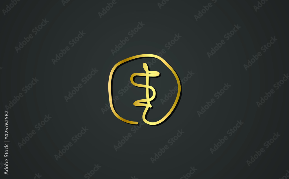 Penny cents are drawn in one gold line Penny cents are drawn in one gold line
