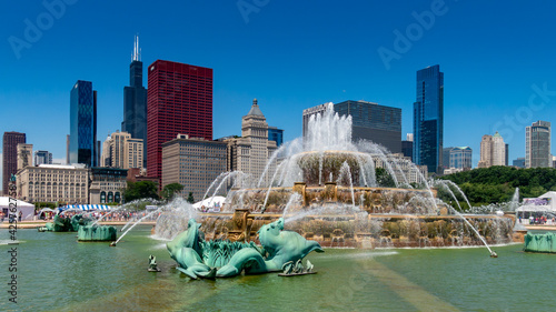 Cuadro en lienzo Buckingham Fountain, Chicago