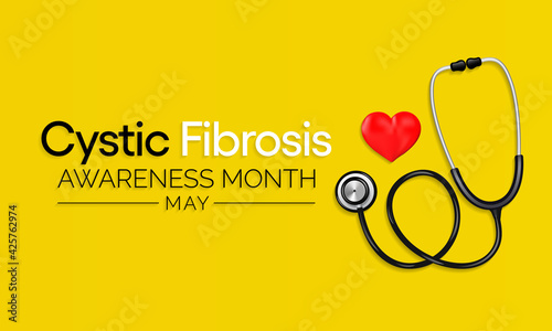 Cystic Fibrosis awareness month observed each year in May, it is a progressive, genetic disease that causes persistent lung infections and limits the ability to breathe over time. Vector illustration.