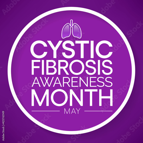Cystic Fibrosis awareness month observed each year in May, it is a progressive, genetic disease that causes persistent lung infections and limits the ability to breathe over time. Vector illustration.