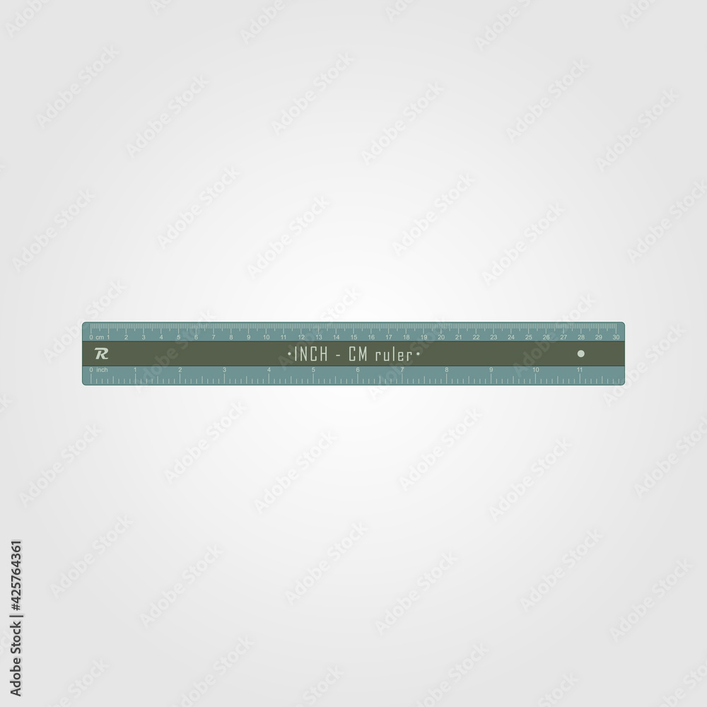 Blue and brown inch cm ruler flat vector design Blue and brown inch cm ruler flat vector design