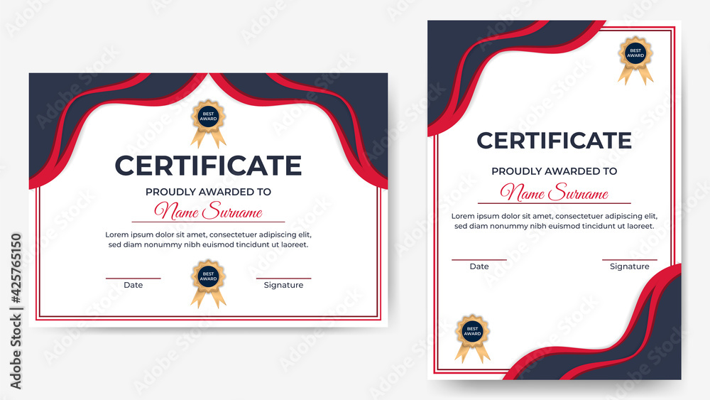Obraz premium Modern certificate of achievement template.