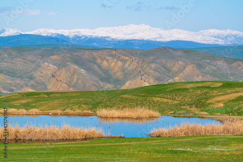 Small lake in a mountain valley