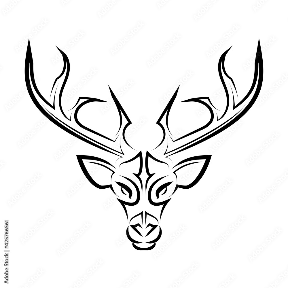 Black and white line art of deer head. Good use for symbol, mascot, icon, avatar, tattoo, T Shirt design, logo or any design you want. Black and white line art of deer head. Good use for symbol, mascot, icon, avatar, tattoo, T Shirt design, logo or any design you want.