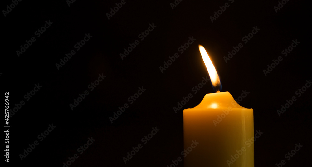 Lit candles for dinner in the dark, burning candles Lit candles for dinner in the dark, burning candles
