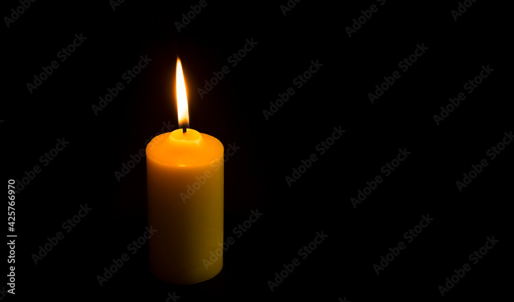 Lit candles for dinner in the dark, burning candles Lit candles for dinner in the dark, burning candles