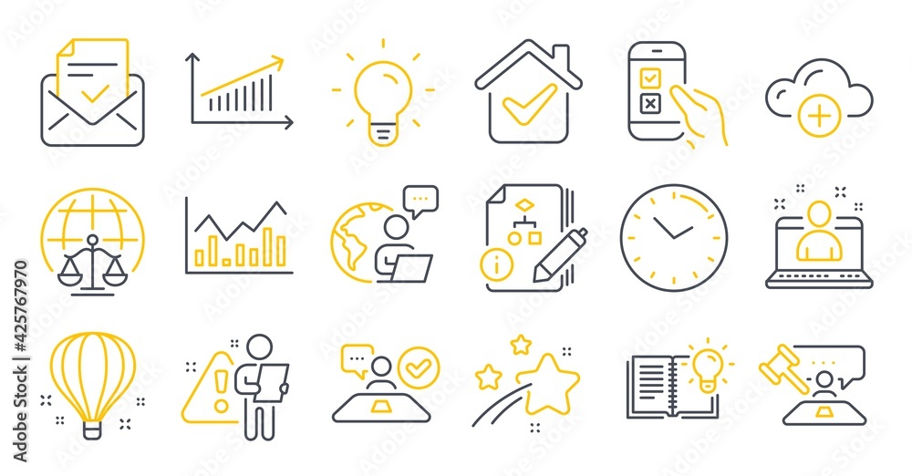 Set of Education icons, such as Best manager, Mobile survey, Product knowledge symbols. Air balloon, Time, Infochart signs. Magistrates court, Light bulb, Algorithm. Cloud computing, Chart. Vector Set of Education icons, such as Best manager, Mobile survey, Product knowledge symbols. Air balloon, Time, Infochart signs. Magistrates court, Light bulb, Algorithm. Cloud computing, Chart. Vector