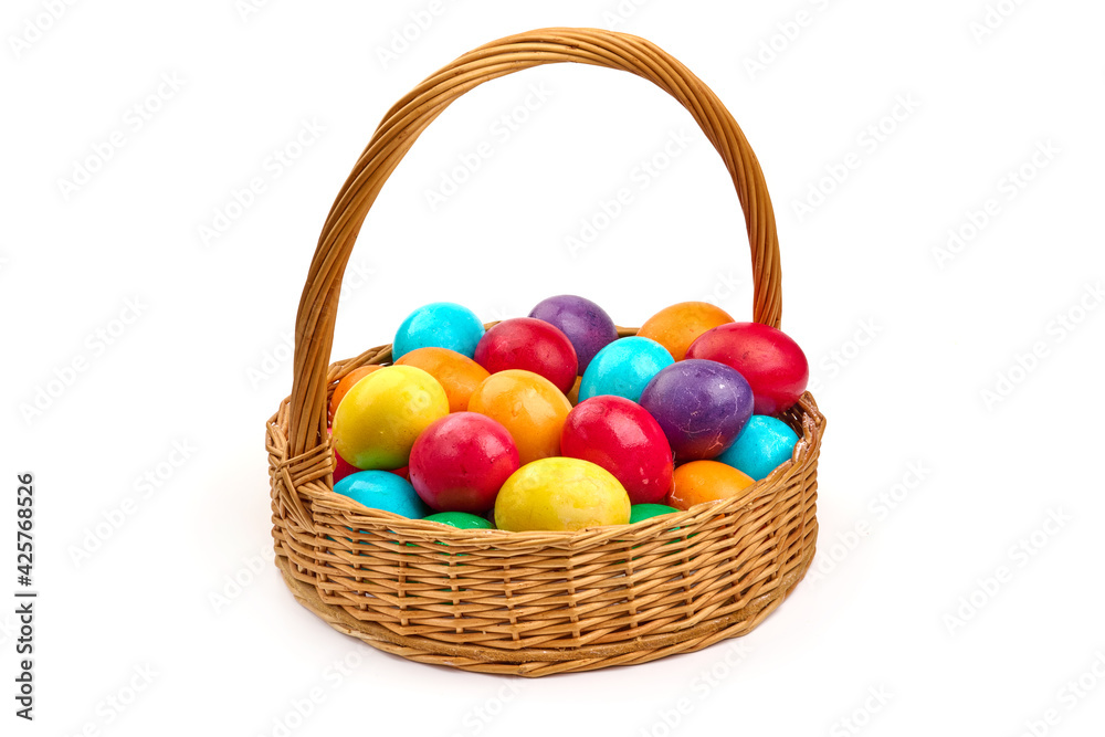 Colorful easter eggs, isolated on white background