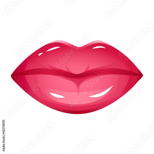 Realistic cartoon lips isolated