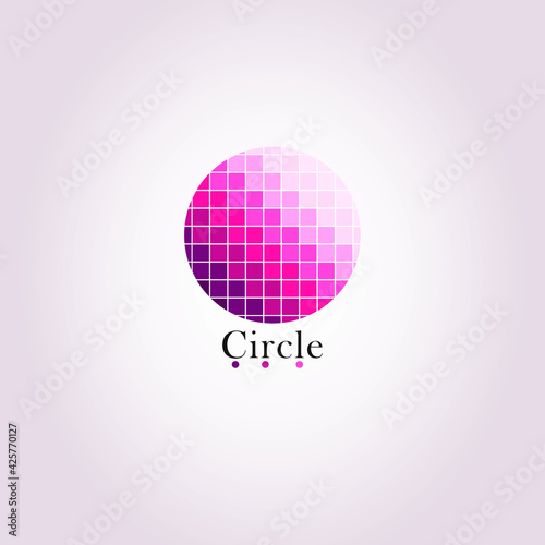 Pink chromatic circle vector design and background