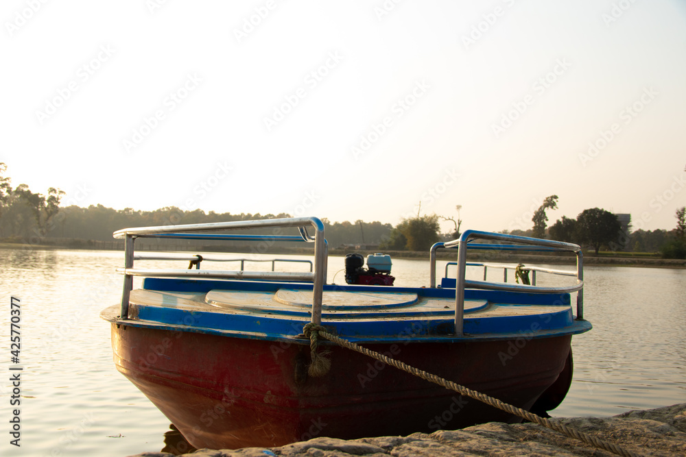 boats in lake waiting for customers