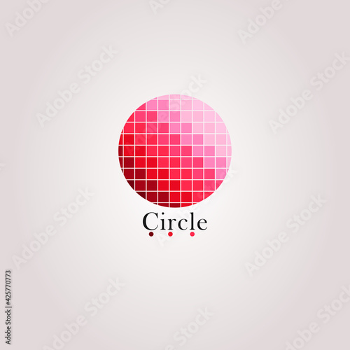 Red chromatic circle vector design and background