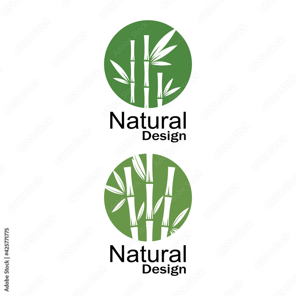 Fototapeta premium Bamboo Logo Template vector icon illustration design