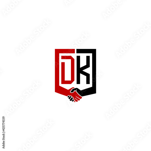 dk logo hand deal design vector icon	