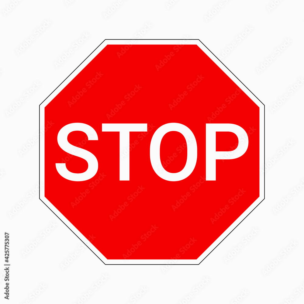 Stop sign vector icon isolated on white background. Stop sign vector icon isolated on white background.