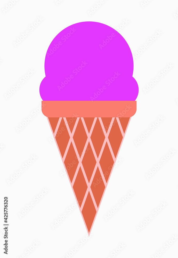 Ice cream in flat style isolated on white background. Icecream vector illustration. Ice cream in flat style isolated on white background. Icecream vector illustration.