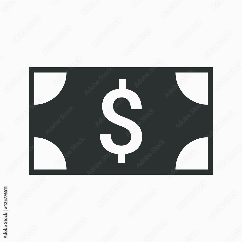 Money vector icon in trendy flat style isolated on white background. Dollar banknote symbol. Money vector icon in trendy flat style isolated on white background. Dollar banknote symbol.