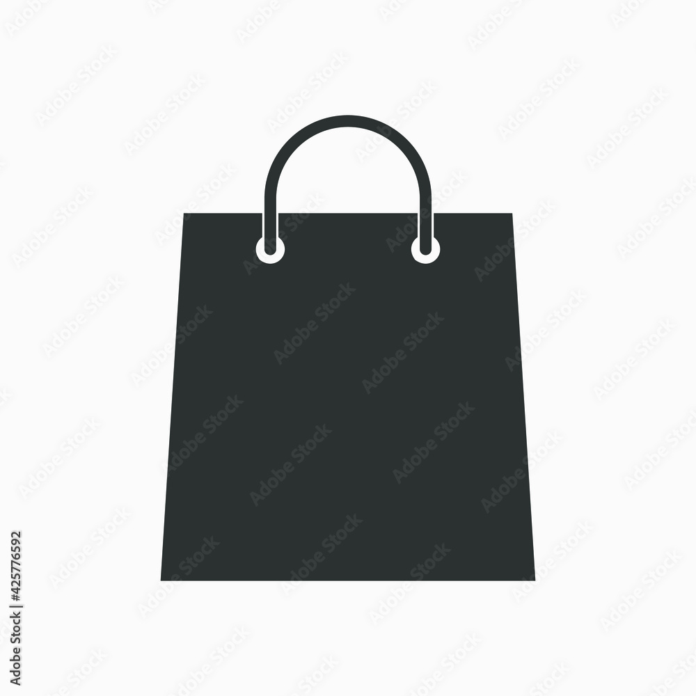 Shopping bag vector icon isolated on white background. Shopping bag vector icon isolated on white background.