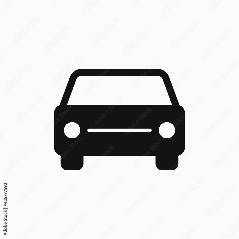 Vector car icon isolated on white background.