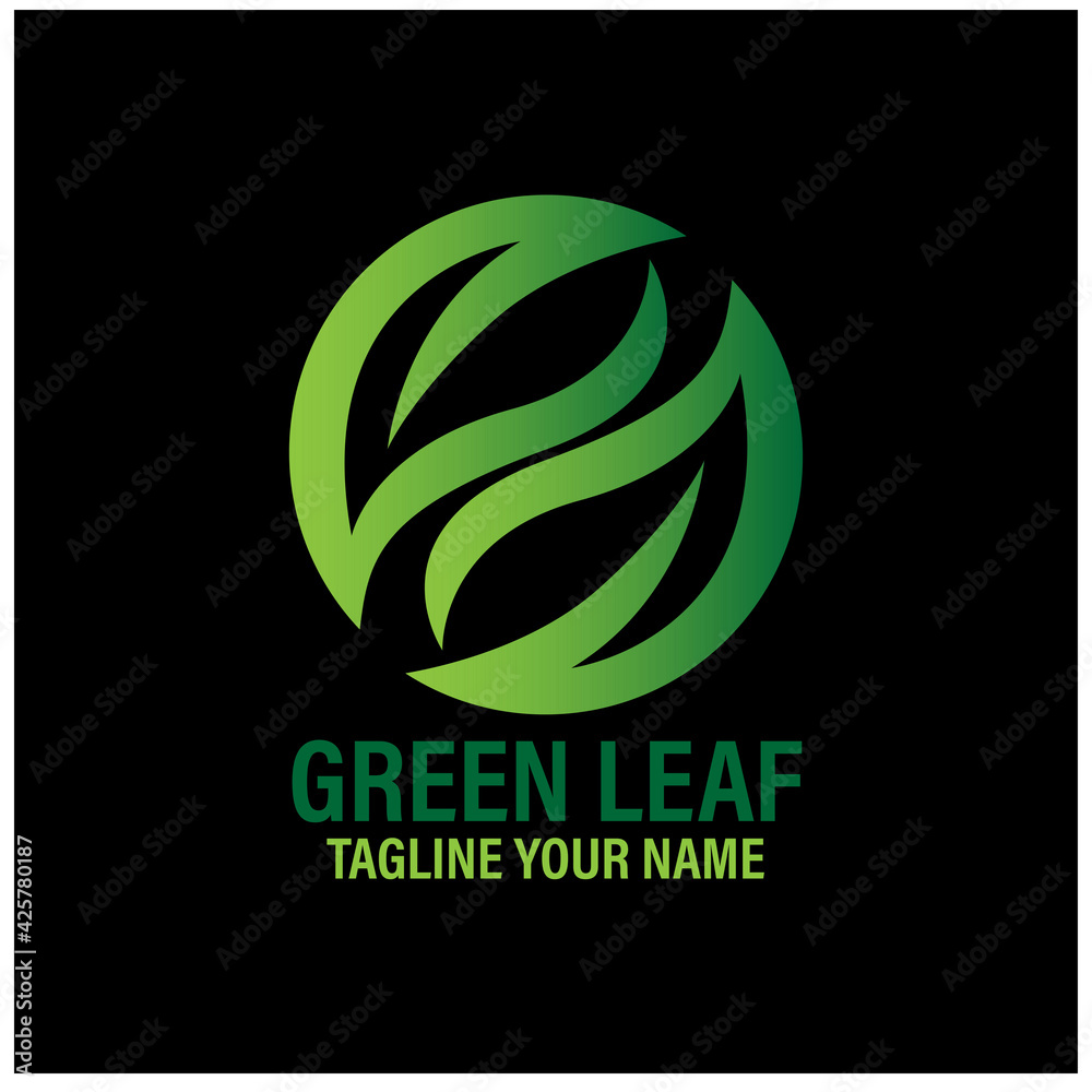 Fototapeta premium green leaf design logo vector