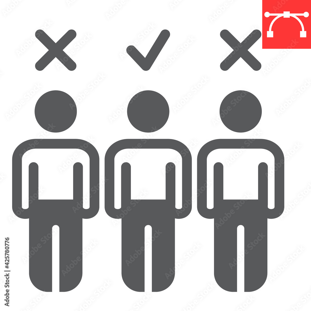 Candidate glyph icon, job and recruit, choosing the right candidate vector icon, vector graphics, editable stroke solid sign, eps 10. Candidate glyph icon, job and recruit, choosing the right candidate vector icon, vector graphics, editable stroke solid sign, eps 10.