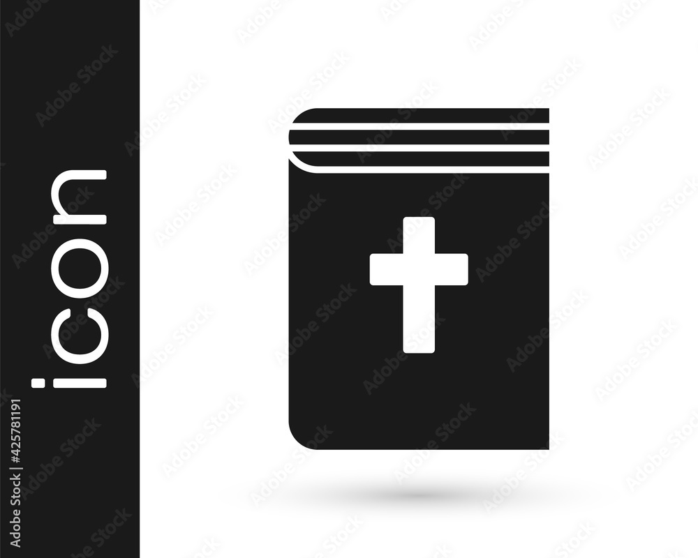 Fototapeta premium Black Holy bible book icon isolated on white background. Vector