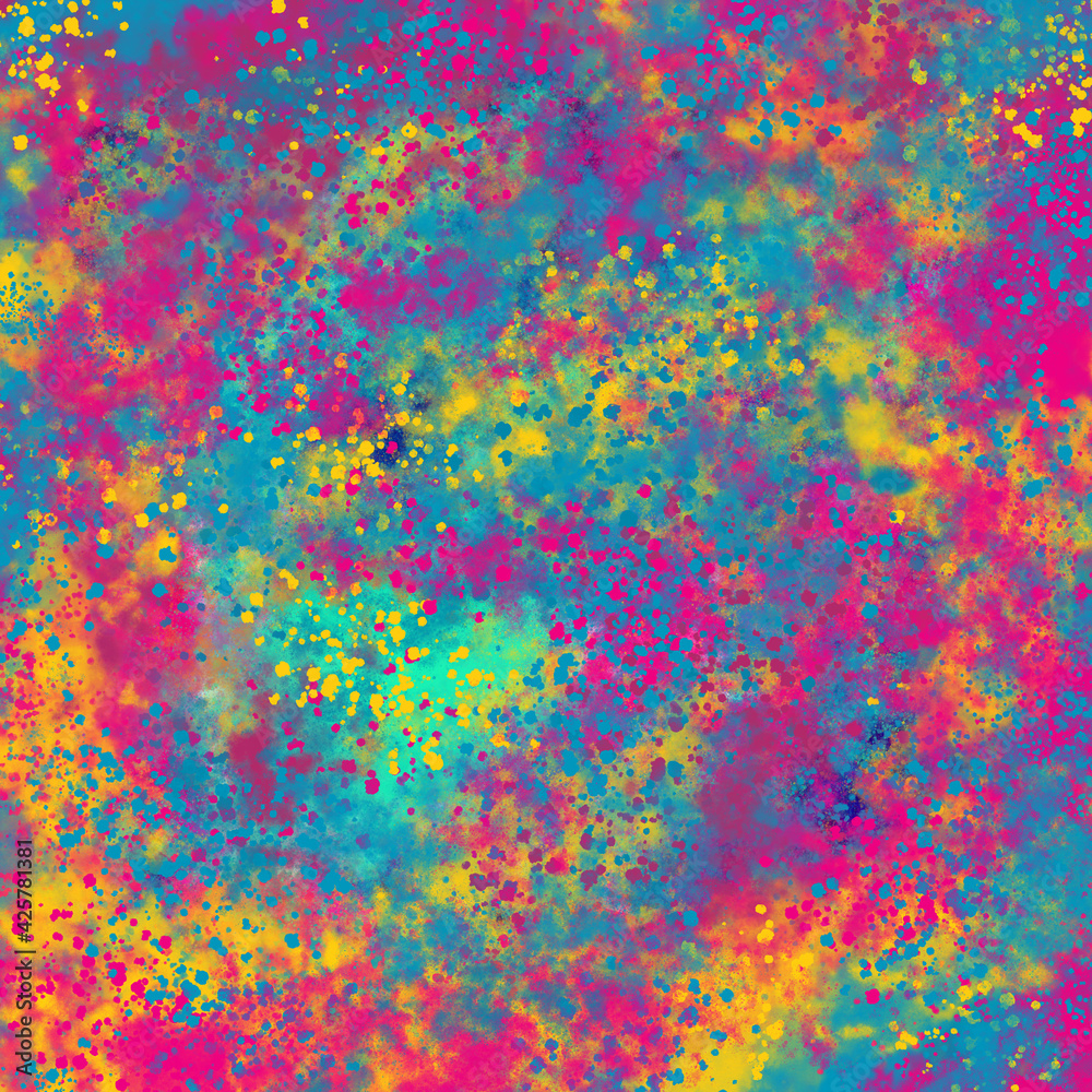 An abstract multicolored neon splatter background image.