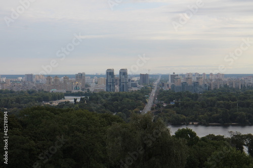 View from Holodomor Genocide Museum to Dnieper river and  Kiev  Ukraine