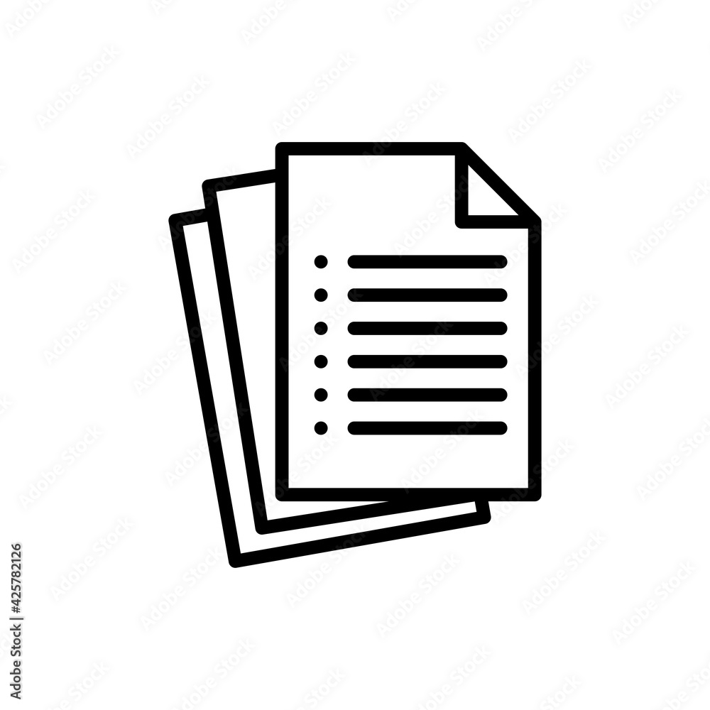 Papers vector outline icon style illustration. EPS 10 file