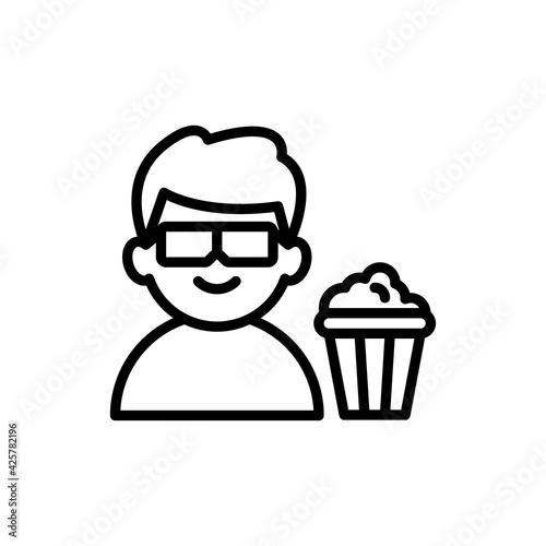 3d glasses vector outline icon style illustration. EPS 10 file