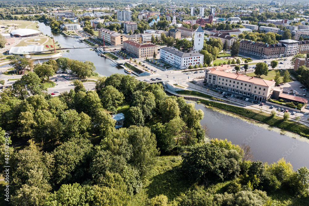 Aerial view of Jelgava city, Latvia