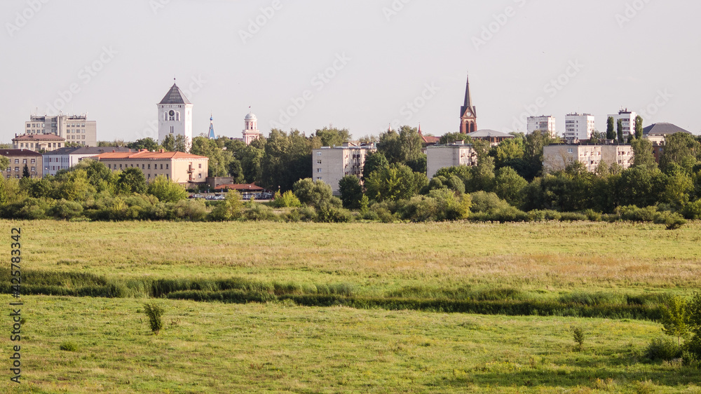 Fototapeta premium Panoramic view of city Jelgava, Latvia