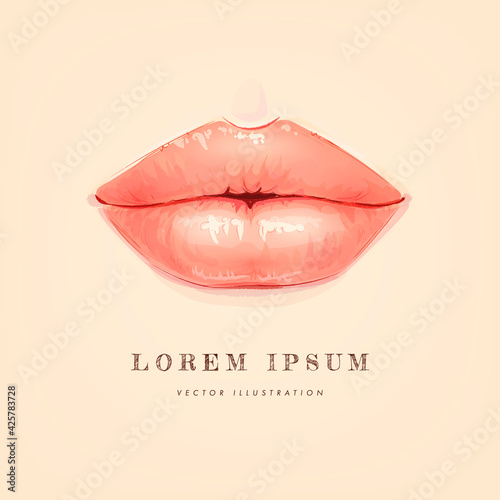 Vector illustration of woman's lips