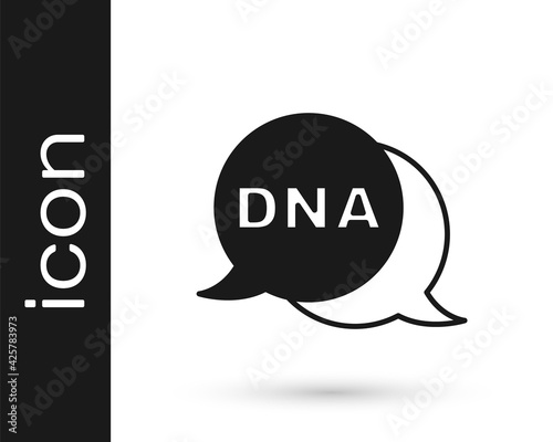 Black DNA symbol icon isolated on white background. Vector