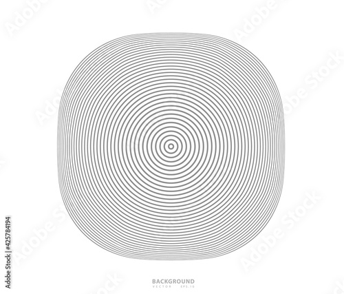 Abstract square black and white color ring. Abstract vector illustration for sound wave, Monochrome graphic.