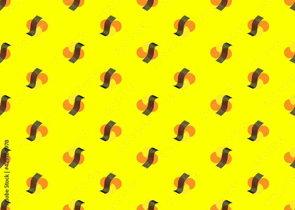 Yellow background in pop art style geometric seamless pattern background.