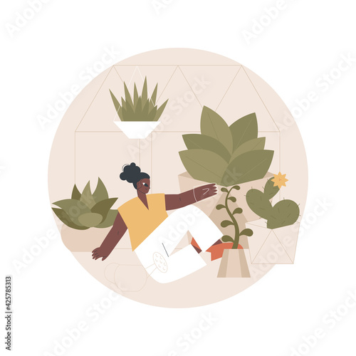 Seasonal planters abstract concept vector illustration. Garden decoration ideas, holiday planter, landscape designer, front door, subscription and delivery, planting flowers abstract metaphor.
