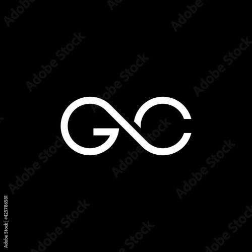 initial letter GC circle inifinity monogram black background