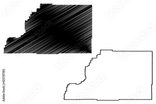 Sevier County, State of Utah (U.S. county, United States of America, USA, U.S., US) map vector illustration, scribble sketch Sevier map photo