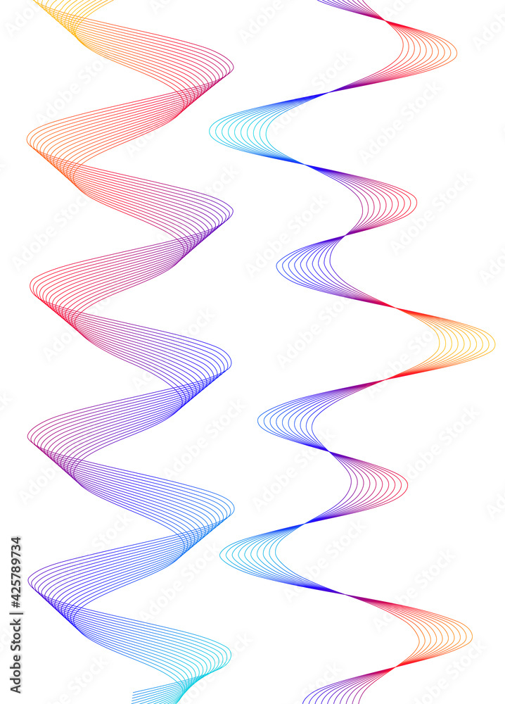 Design elements. Wave of many lines. Abstract vertical wavy stripes on white background isolated. Creative line art. Vector illustration EPS 10. Colourful waves with lines created using Blend Tool Design elements. Wave of many lines. Abstract vertical wavy stripes on white background isolated. Creative line art. Vector illustration EPS 10. Colourful waves with lines created using Blend Tool