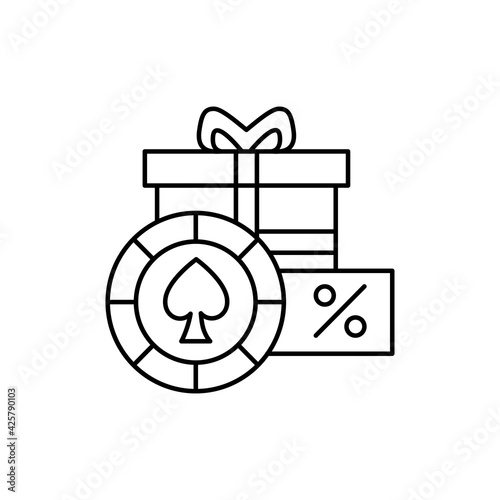 Bonus olor line icon. Pictogram for web page, mobile app, promo.