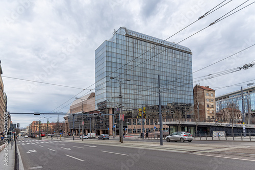 Belgrade, Serbia - March 28, 2021: The building of the National Bank of Serbia in Nemanjina street in Belgrade, Serbia. photo