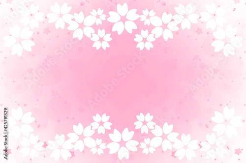桜の背景 長方形 ピンク＆ホワイト