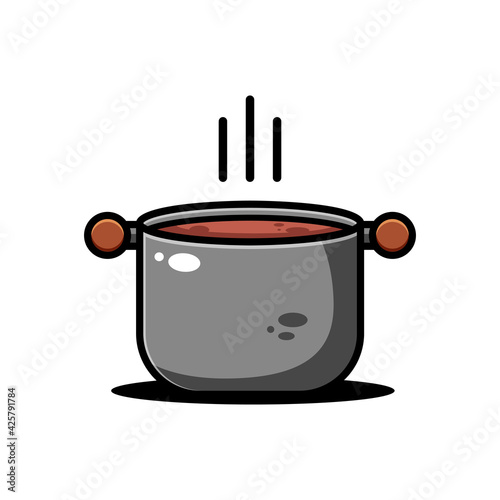 vector stewpan illustration design. The stewpan with an outline is suitable for stickers, icons, mascots, logos, clip art, and other graphic purposes