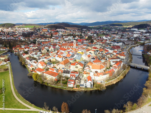 Cham, Deutschland: Blick auf die malerische Stadt