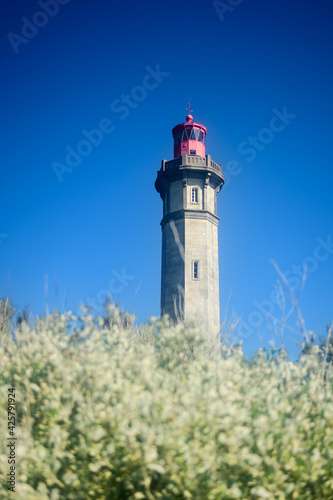 Phare des Baleines in Saint-Clément-des-Baleines on the isle of  ile de Ré in France  on a sunny day during summer