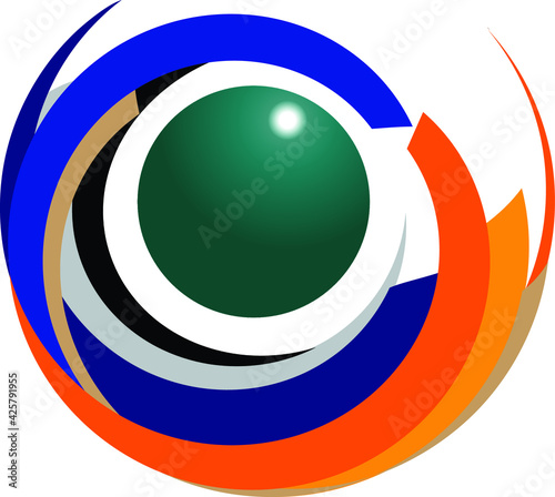 Logo or icon abstract for blockchain industry, 3d vector illustration