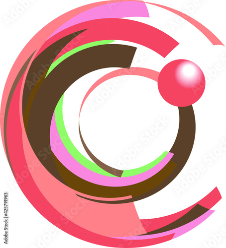 Logo or icon abstract for blockchain industry, 3d vector illustration
