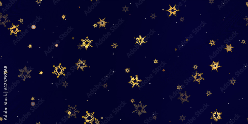 Gold Falling Snowflakes seamless pattern. Gold Falling Snowflakes seamless pattern.
