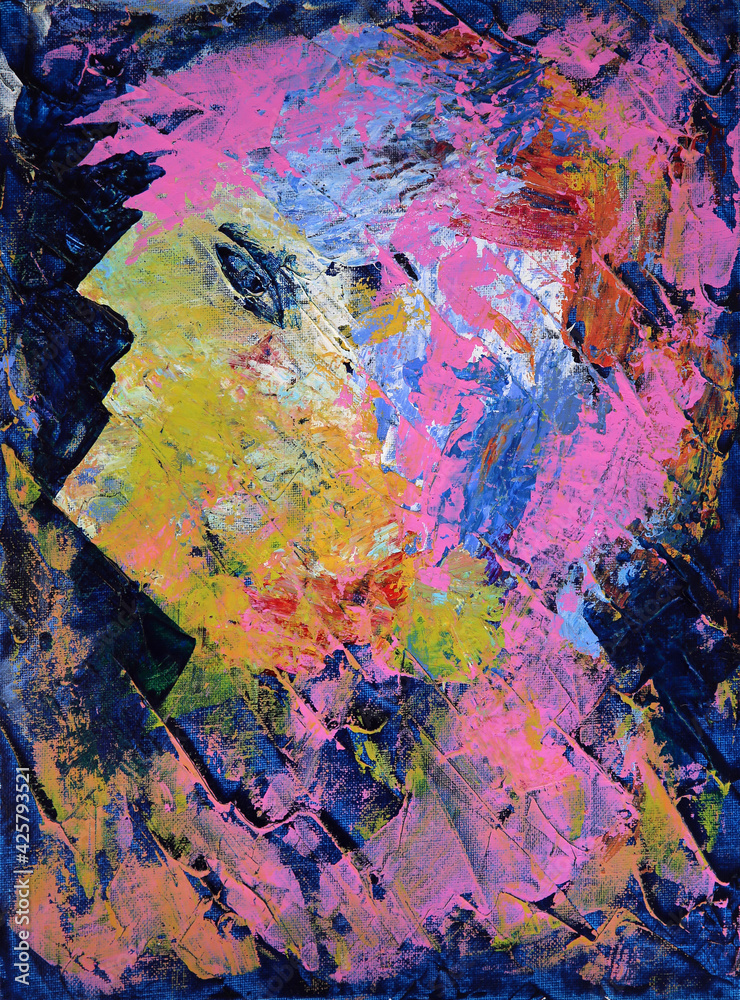 Abstract art artistic female painted portrait